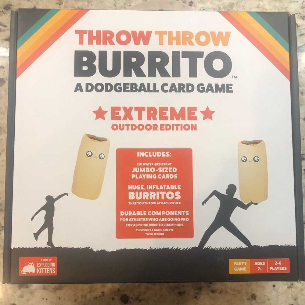 Throw Throw Burrito Extreme Outdoor Edition Giant Inflatable Dodgeball Card Game